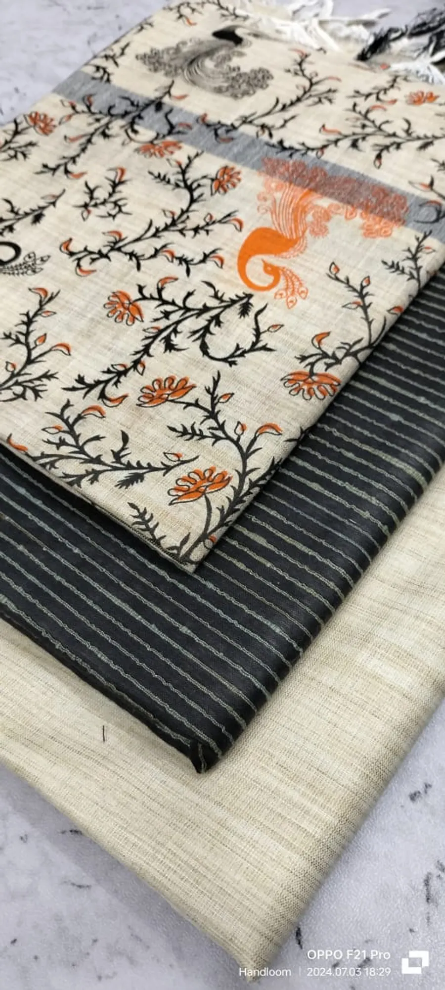 Heritage Screen Print on Pure Dupion Silk